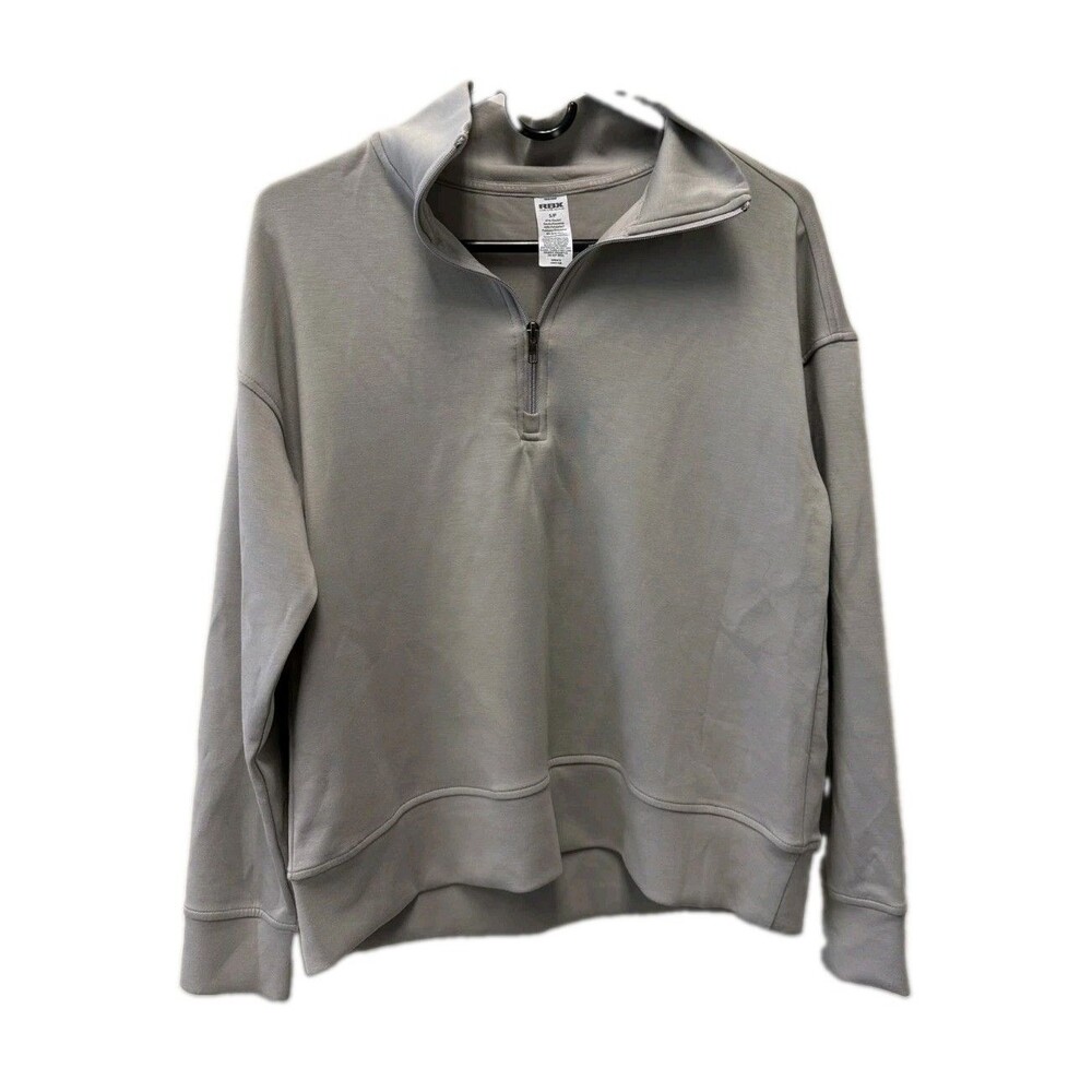 RBX Womens 1/4 Zip Pullover Sweatshirt Jacket Size Small Gray Athleisure Relaxed